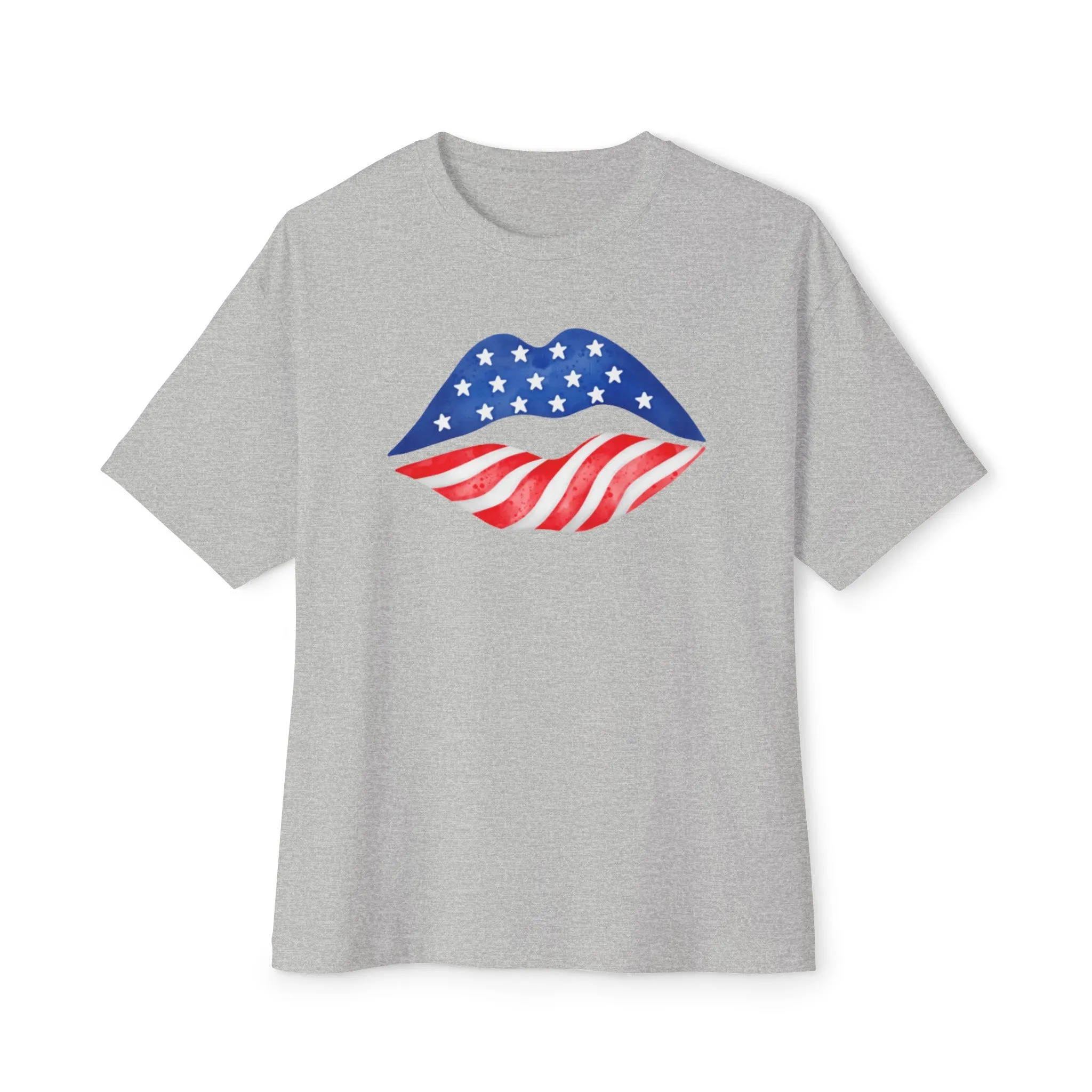 4th of July American Lips Soft Cotton T-Shirt
