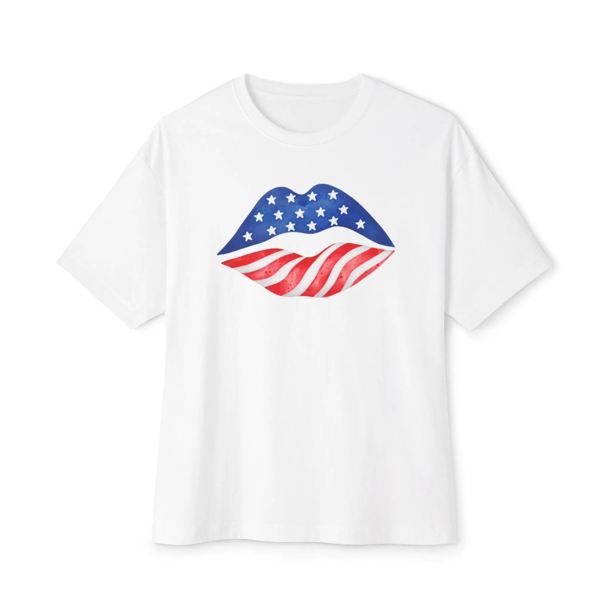 4th of July American Lips Soft Cotton T-Shirt