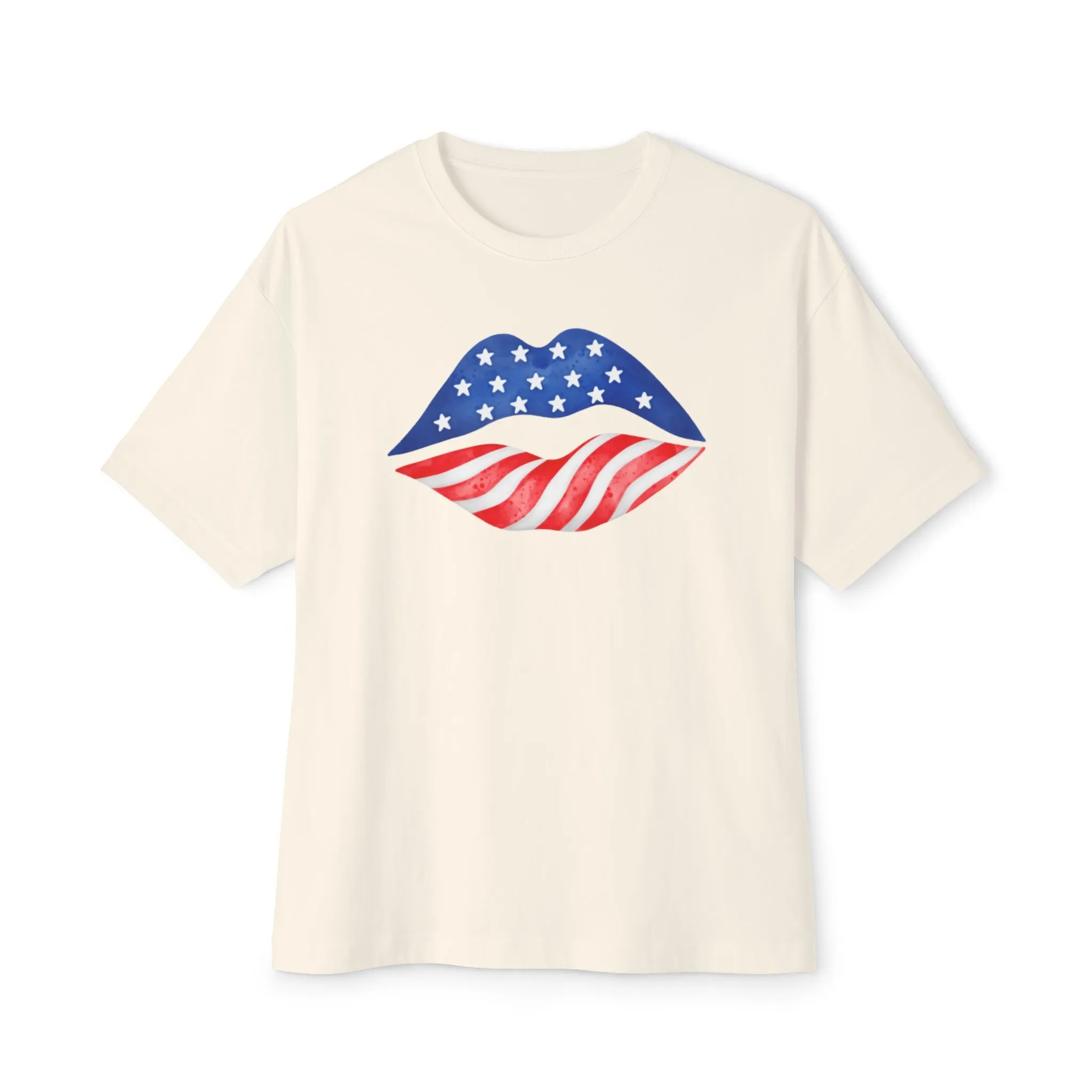4th of July American Lips Soft Cotton T-Shirt