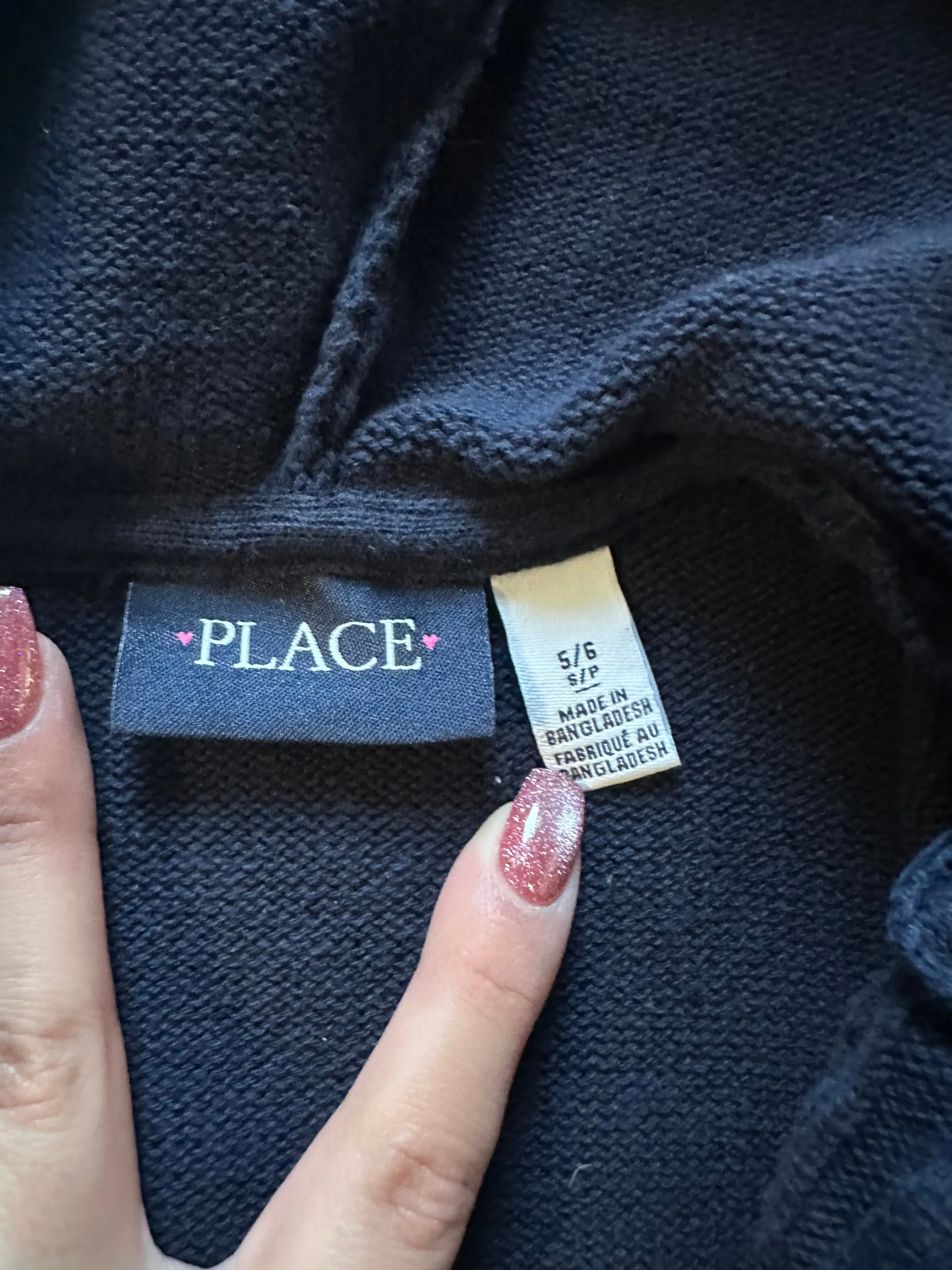 5/6 Navy Zip Up Knit Sweater, Kids 5/5T (extra small)
