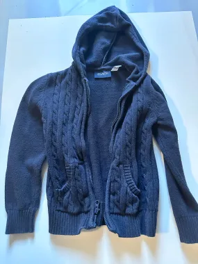 5/6 Navy Zip Up Knit Sweater, Kids 5/5T (extra small)