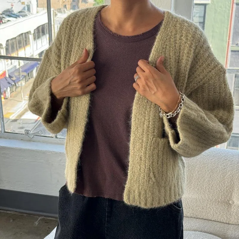 Alpaca Sweater Jacket in Butter