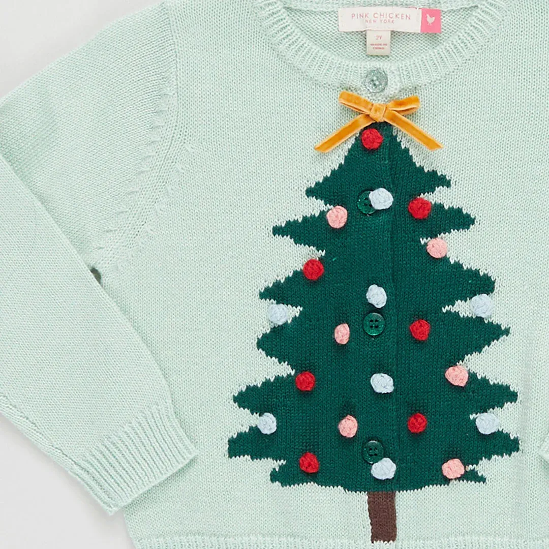 BABY GIRLS MAUDE SWEATER - MINT TREE