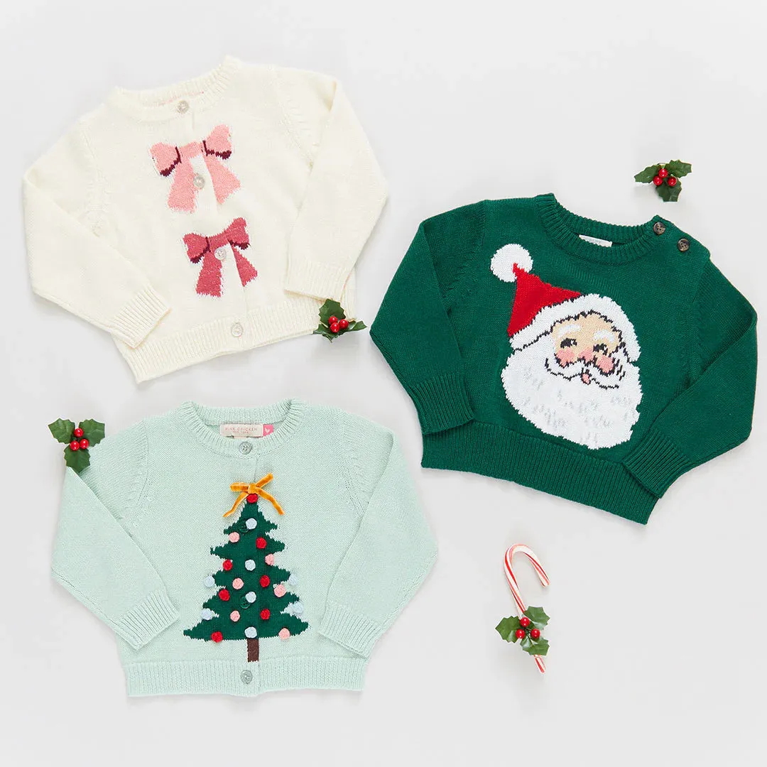BABY GIRLS MAUDE SWEATER - MINT TREE