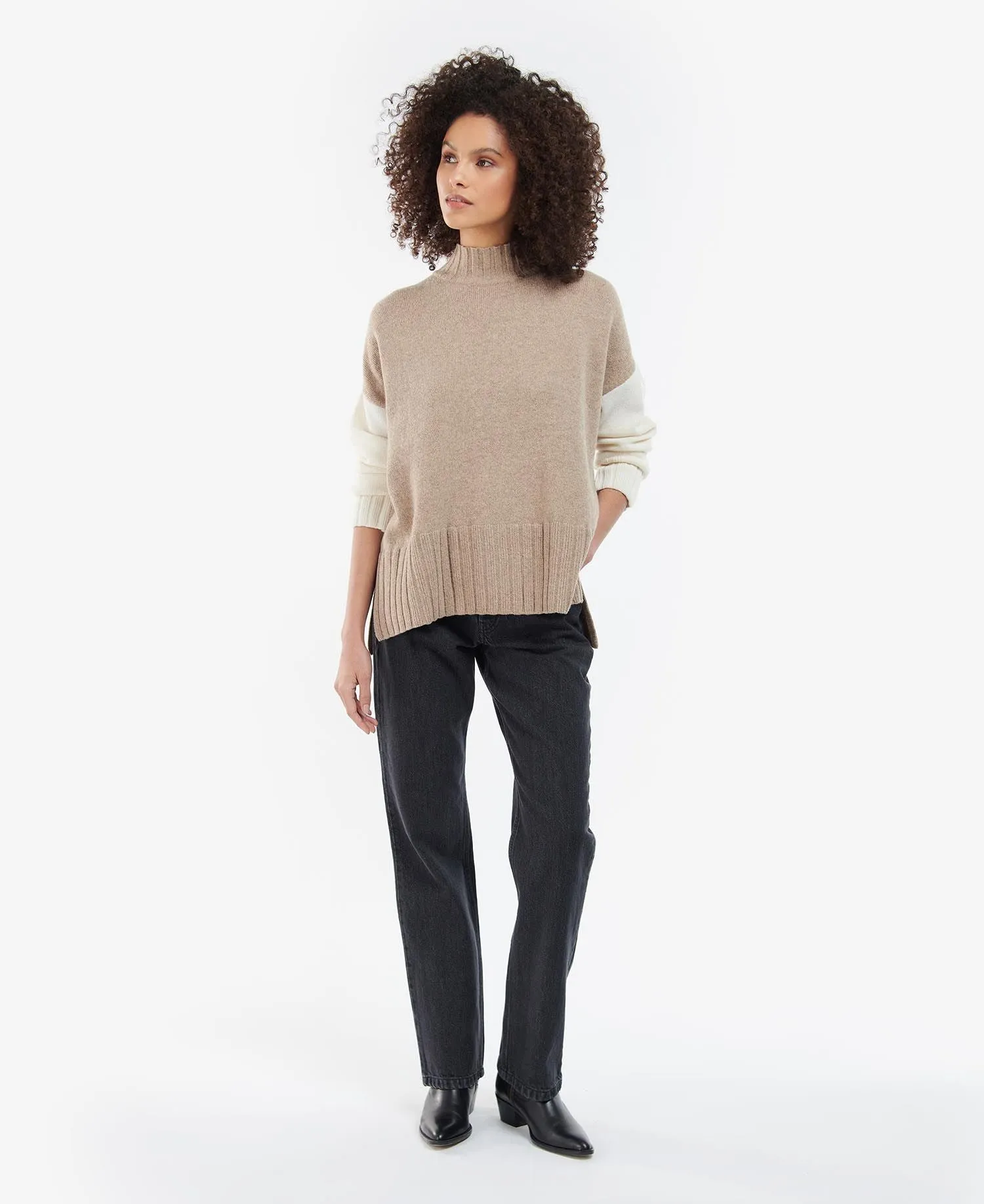 Barbour Cecilia Knit Sweater Earl Grey