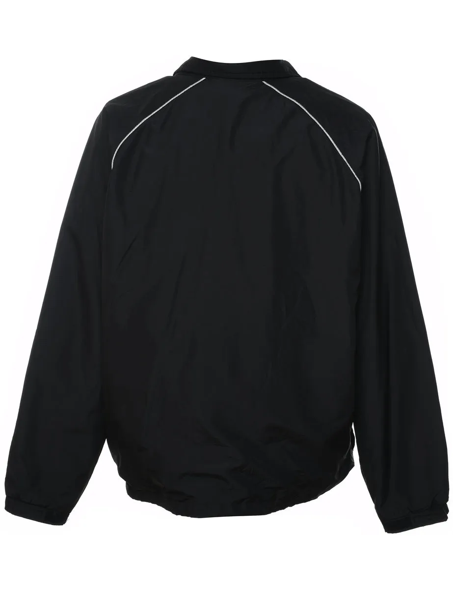 Black & White Zip-Front Nylon Jacket - L