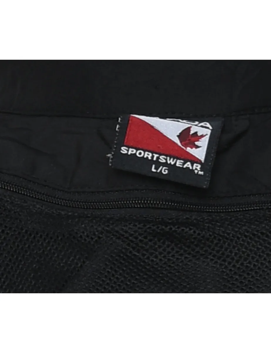 Black & White Zip-Front Nylon Jacket - L
