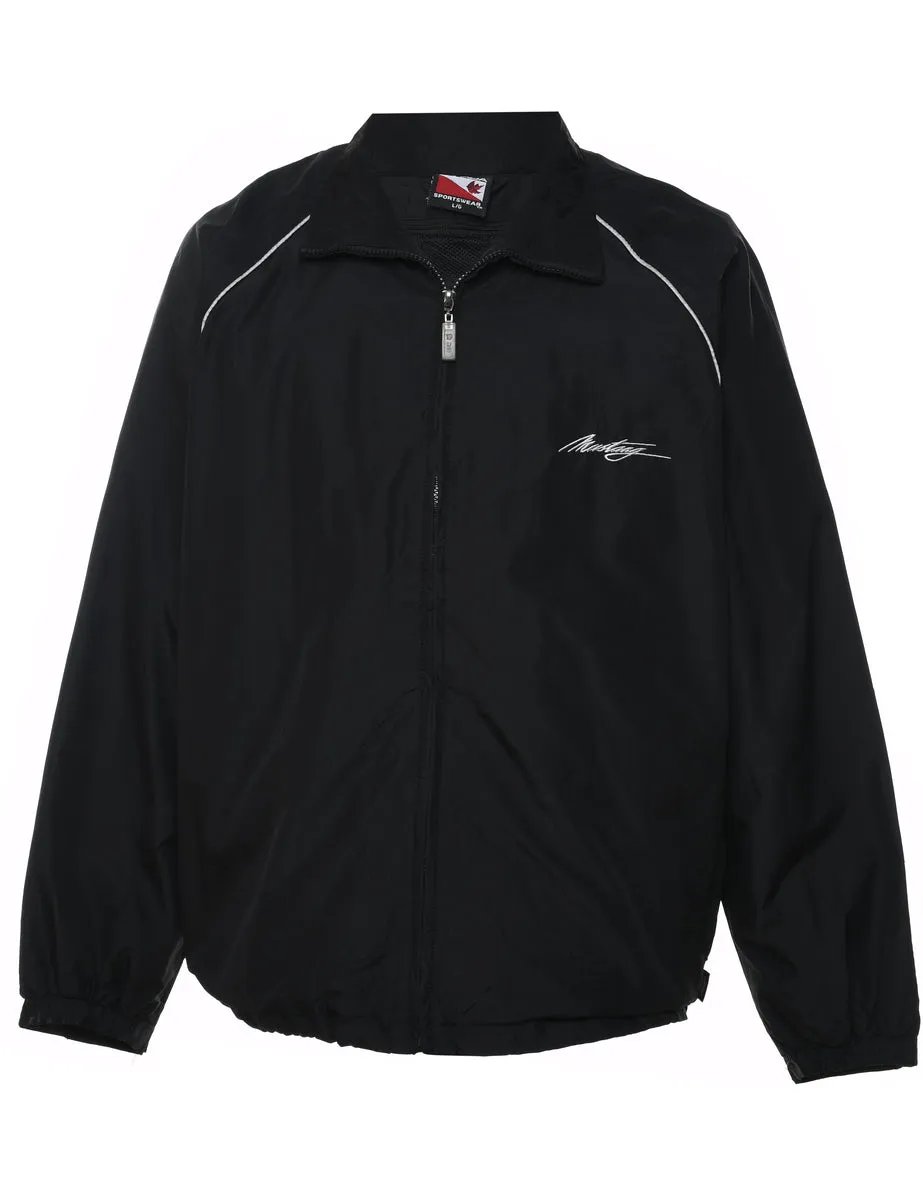 Black & White Zip-Front Nylon Jacket - L