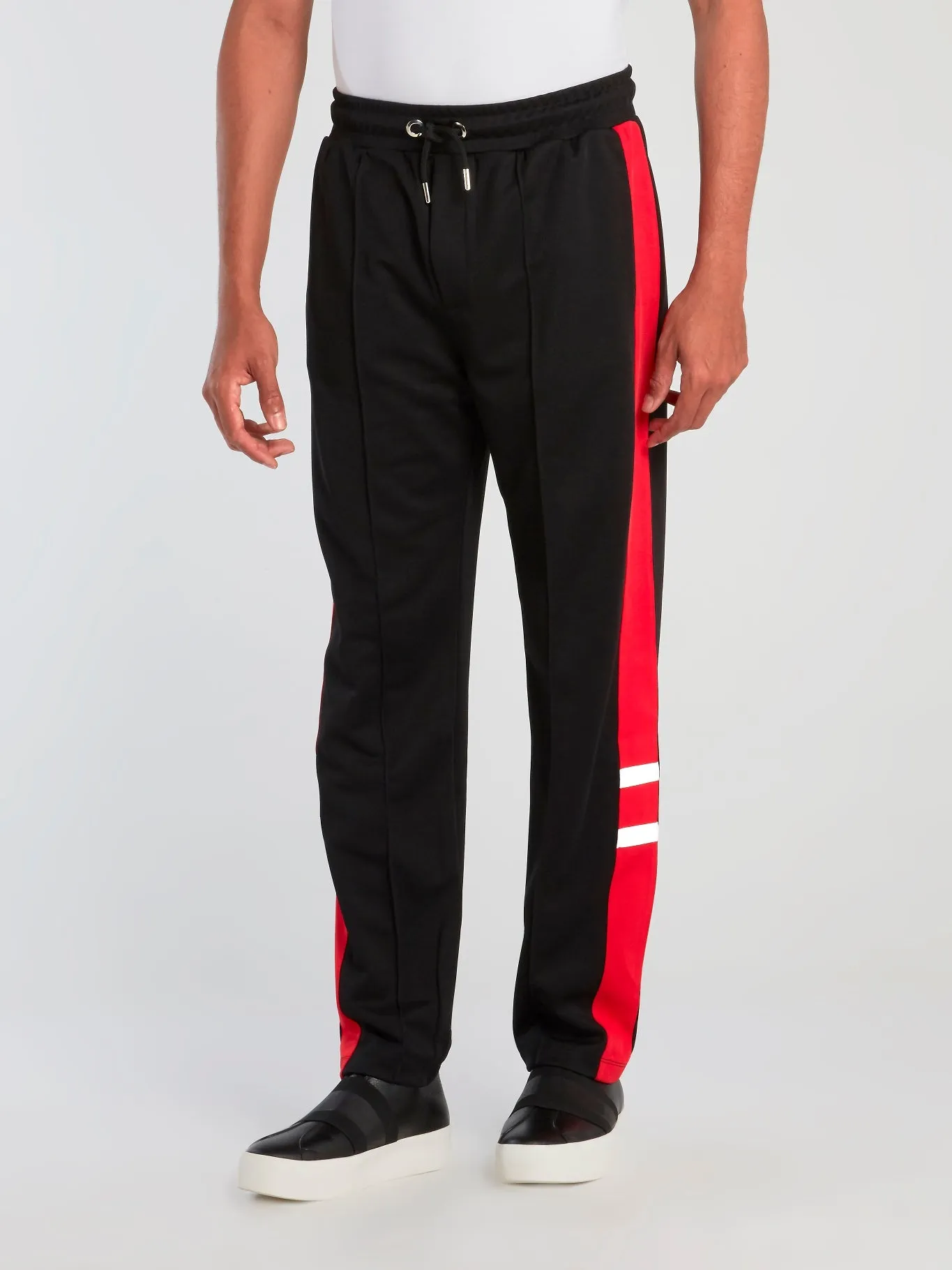 Black Drawstring Acetate Sweatpants