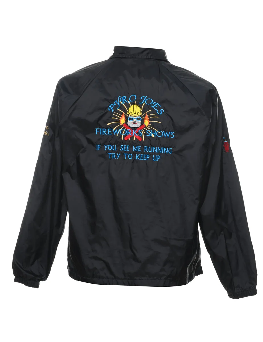 Black Embroidered Nylon Jacket - M