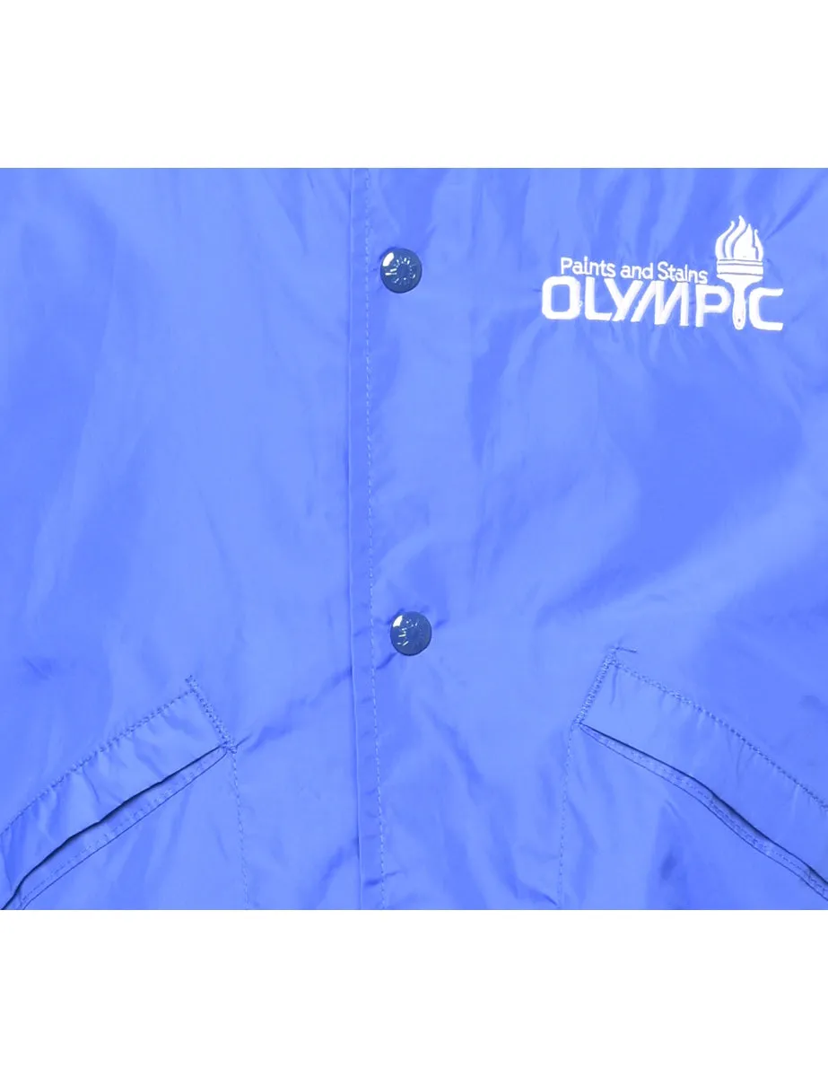 Blue & White Varsity Style Nylon Jacket - S