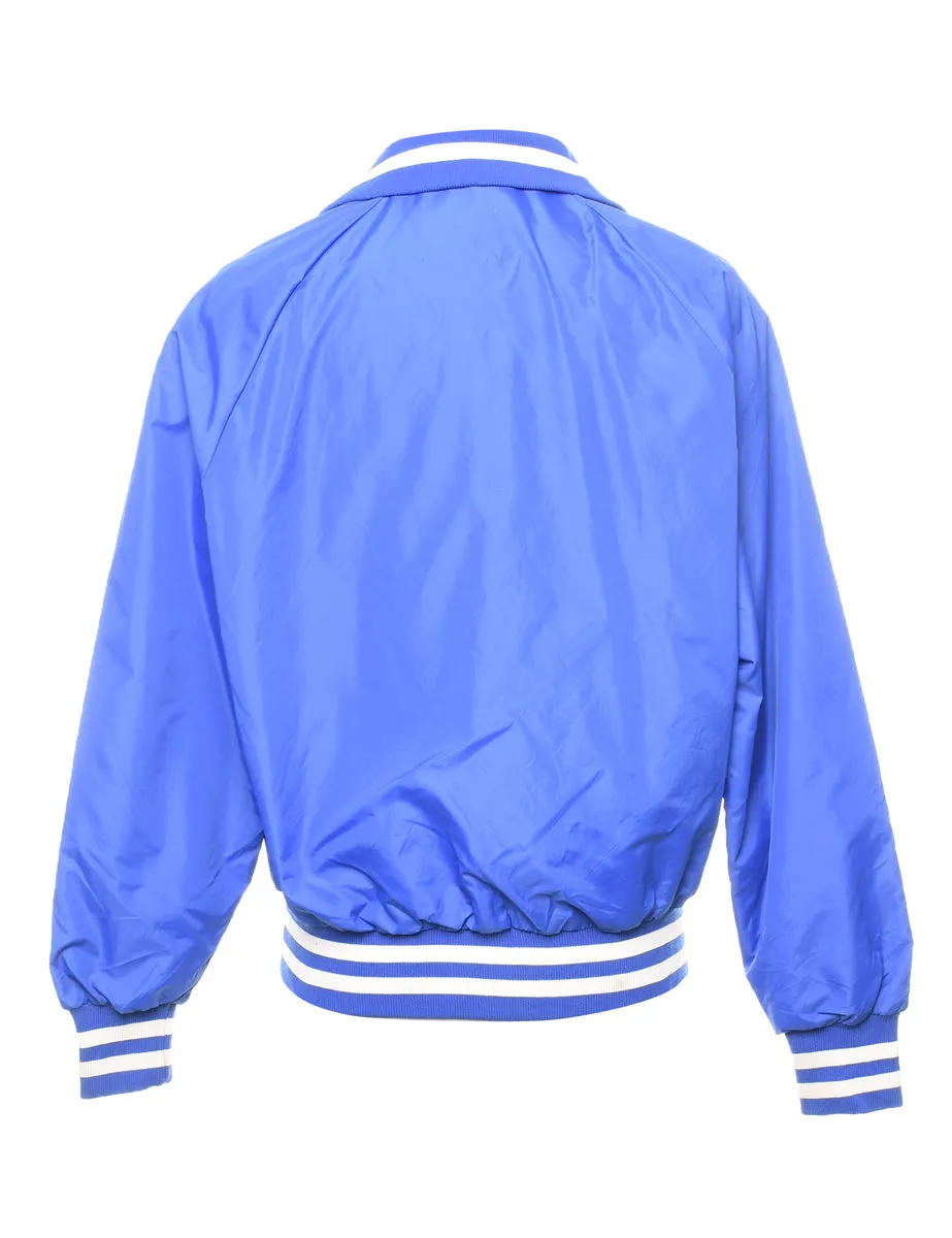 Blue & White Varsity Style Nylon Jacket - S
