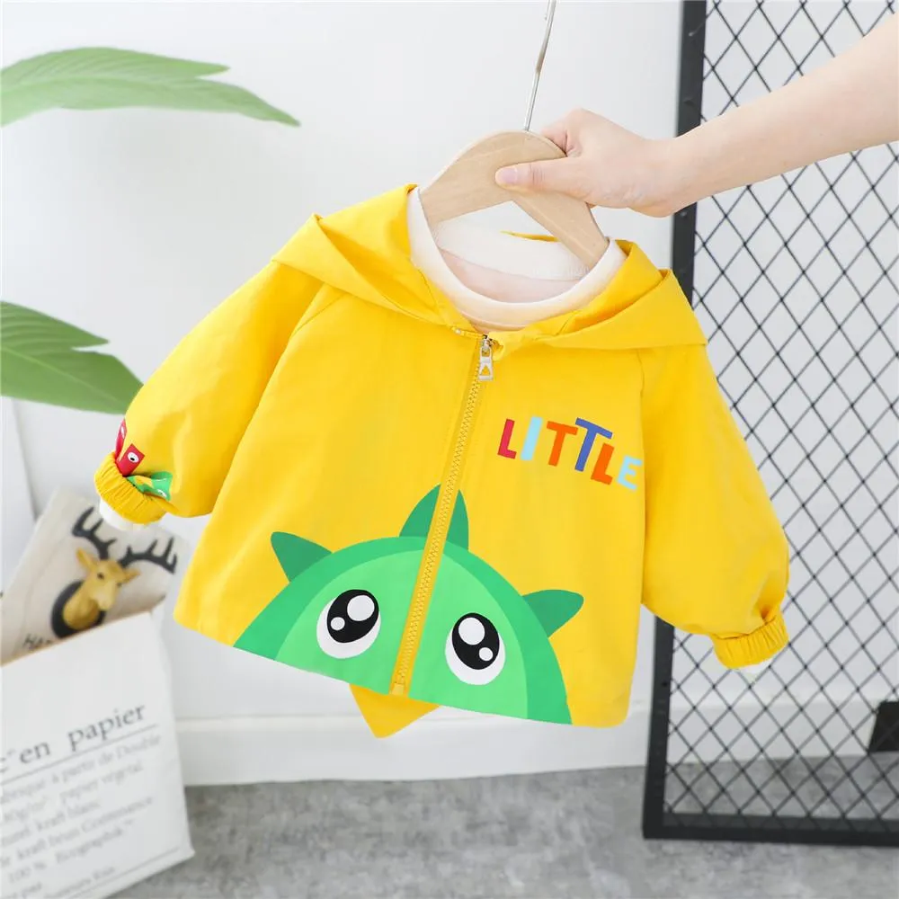 Boys Cute Cartoon Animal Print Hooded Long Sleeve Jackets