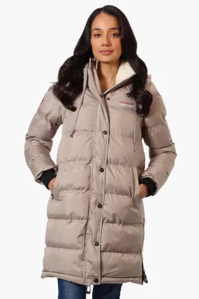 Canada Weather Gear Side Slit Puffer Parka Jacket - Beige