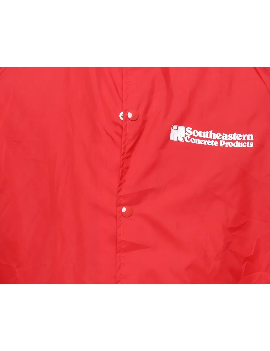 Cardinal Red & White Coach Nylon Jacket - L