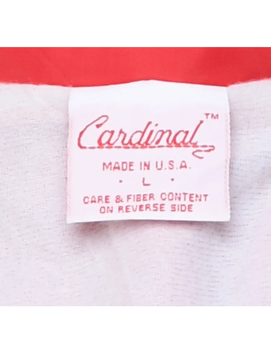 Cardinal Red & White Coach Nylon Jacket - L