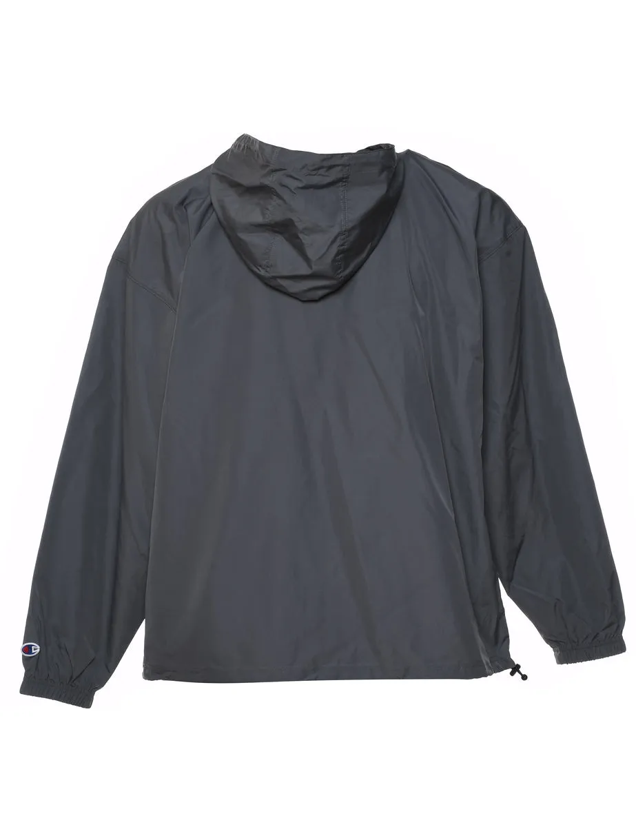 Champion Quarter-Zip Grey & Red Nylon Jacket - XL