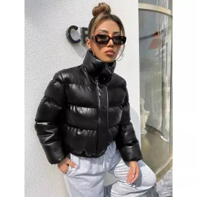 Chic Leather Thick Jacket
