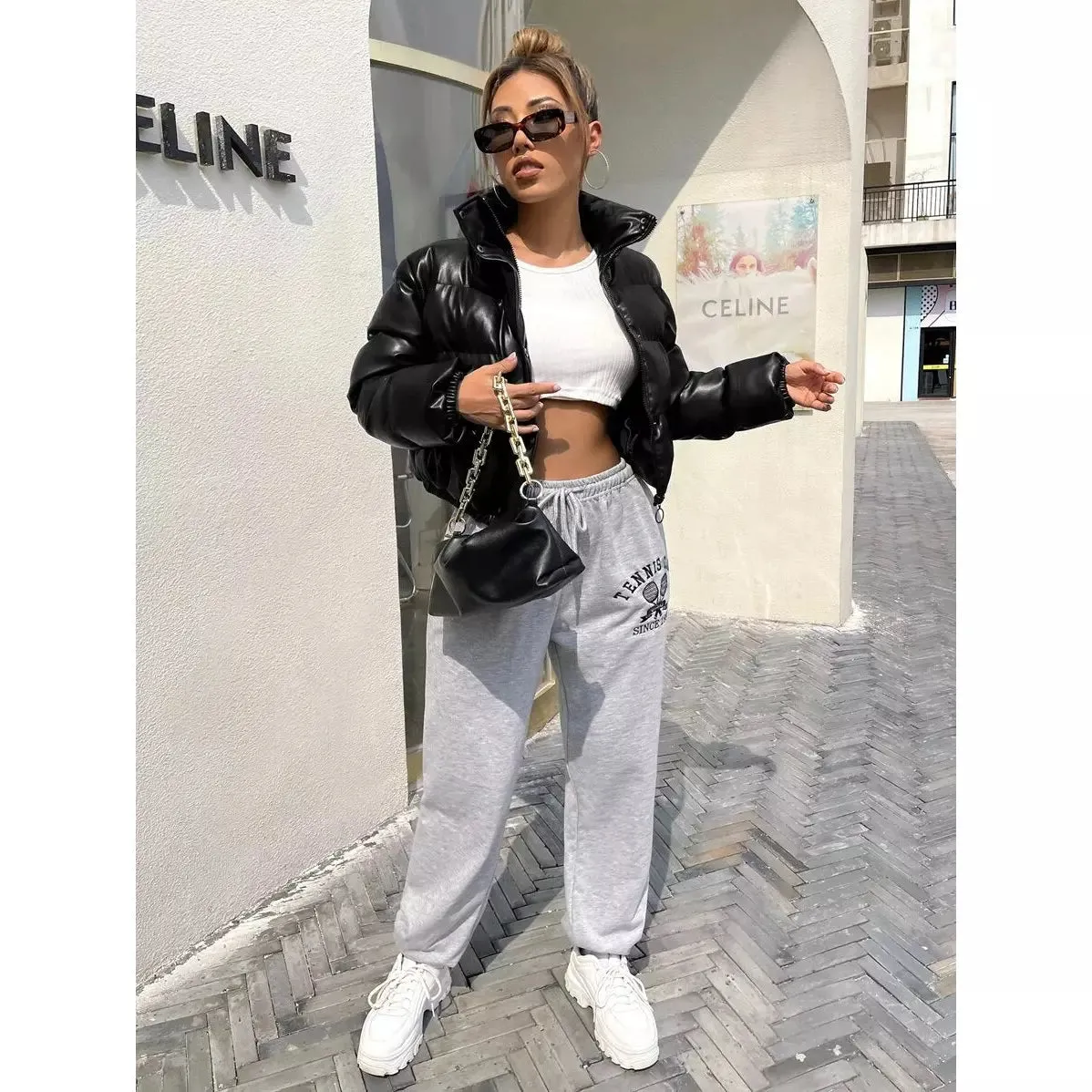 Chic Leather Thick Jacket