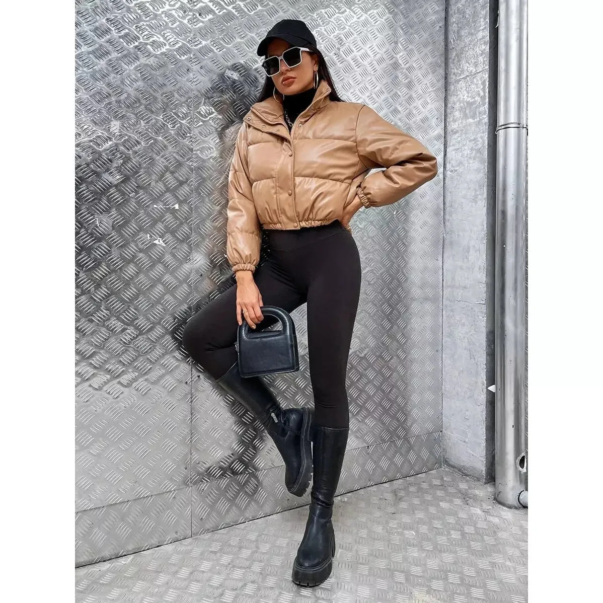 Chic Leather Thick Jacket