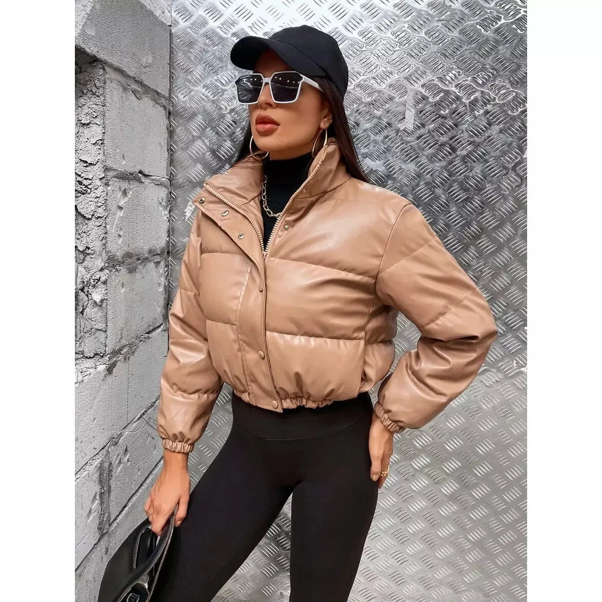 Chic Leather Thick Jacket