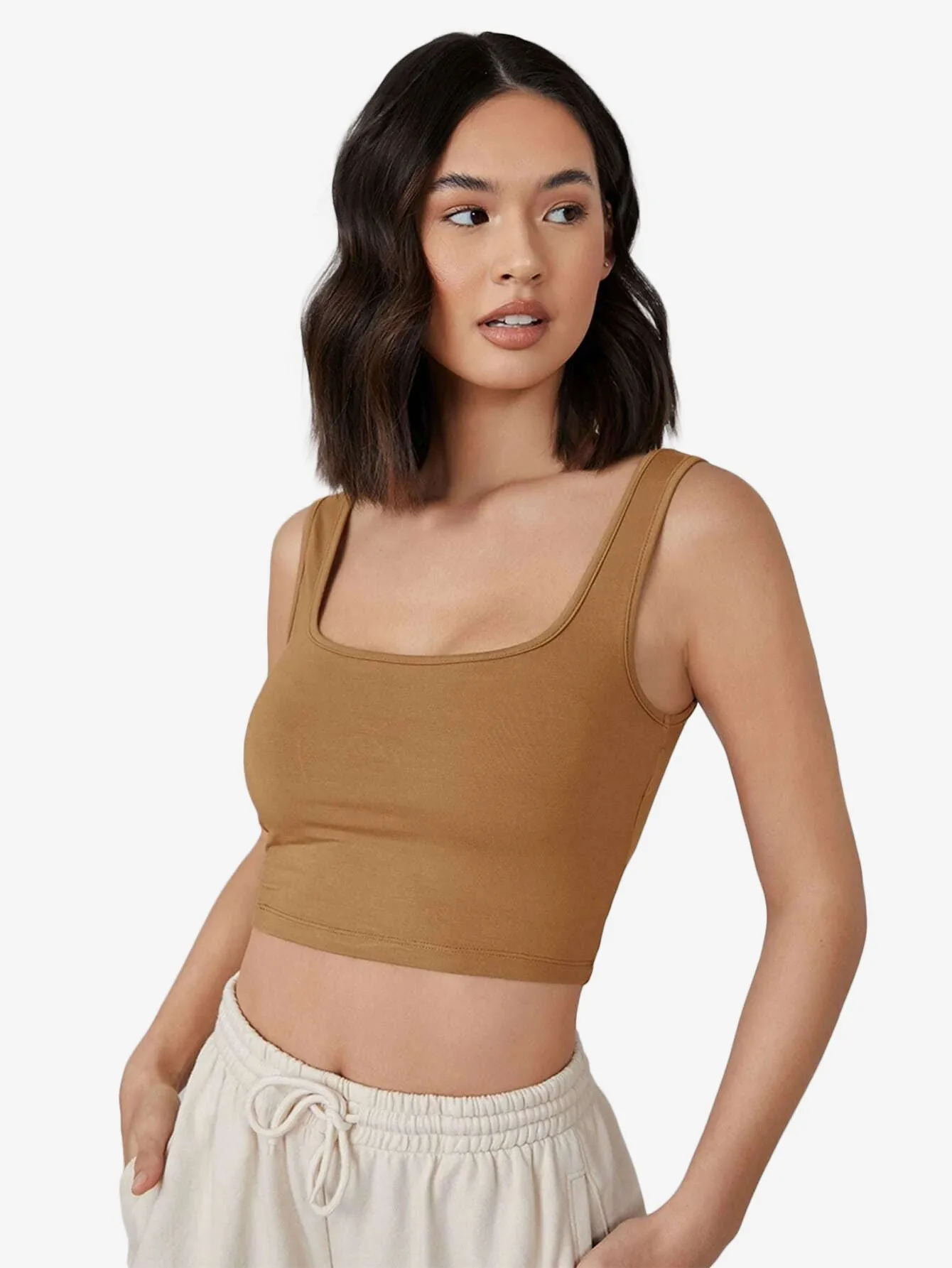 Crop Solid Tank Top