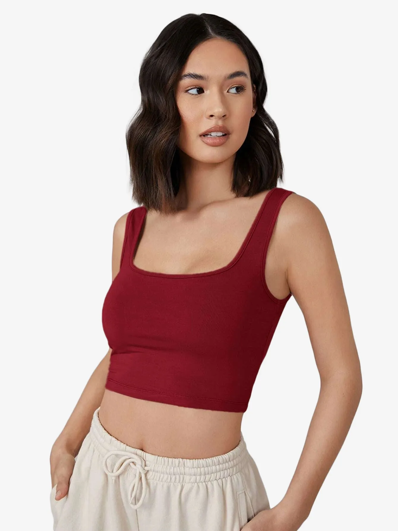 Crop Solid Tank Top