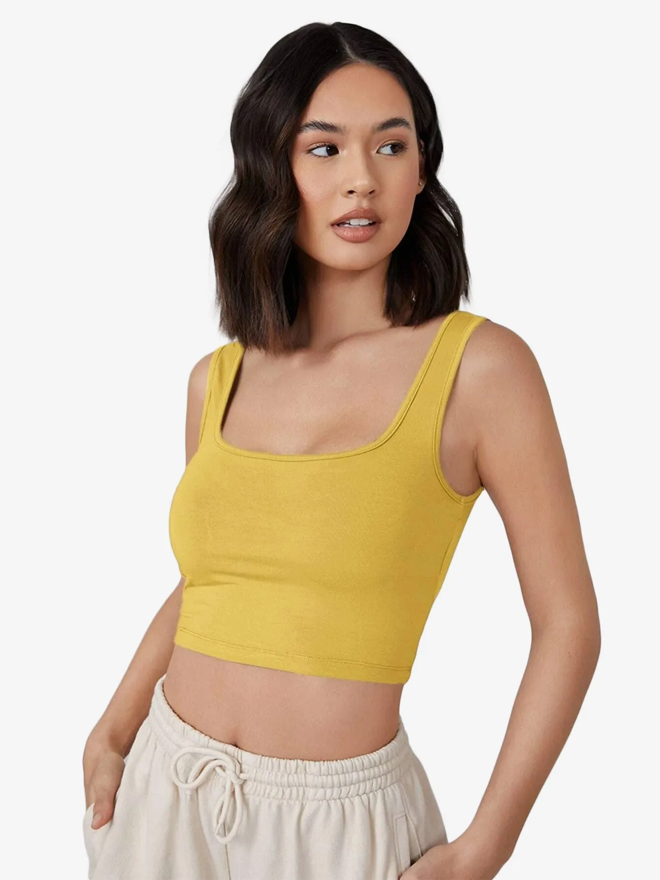 Crop Solid Tank Top