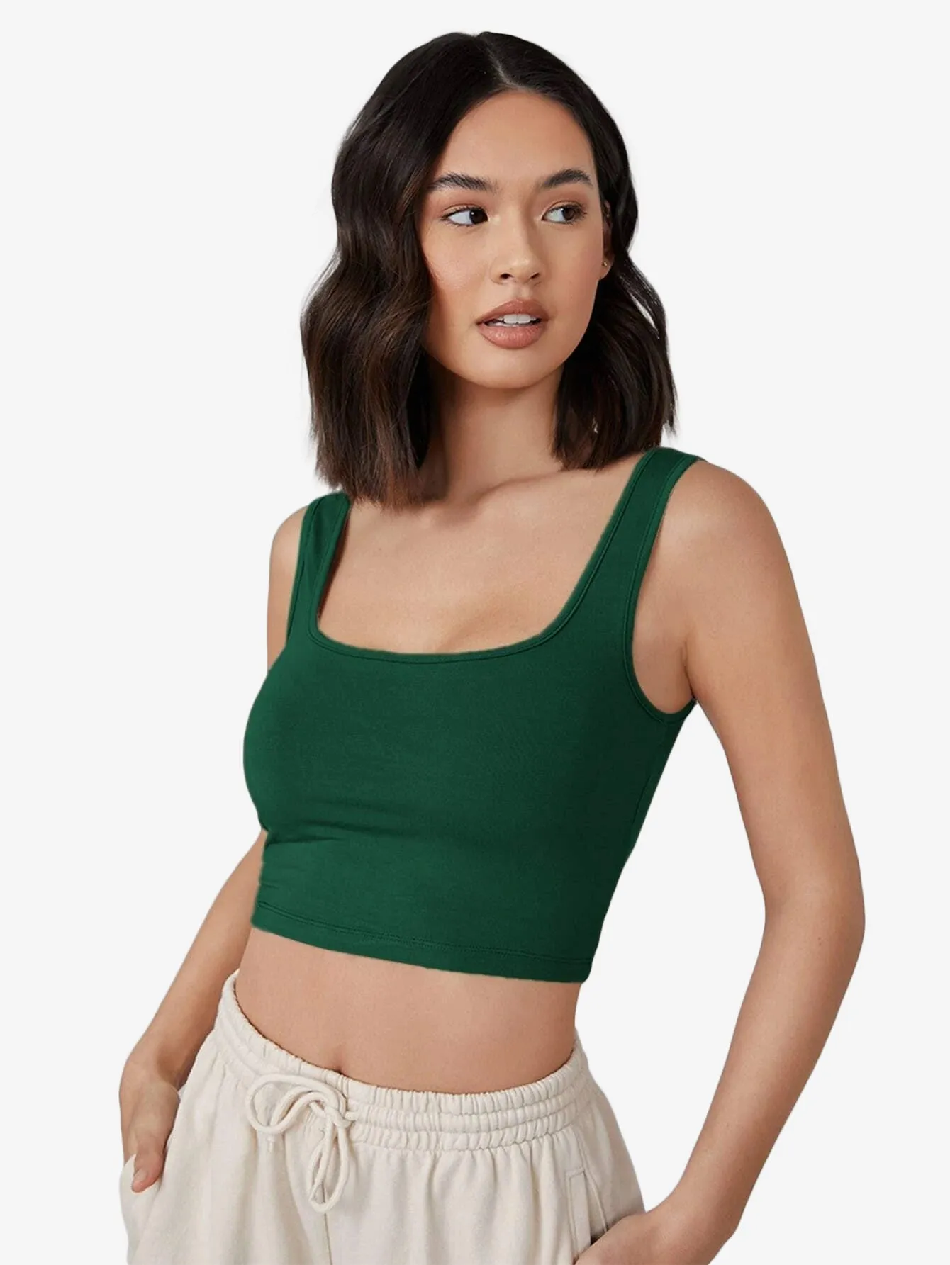 Crop Solid Tank Top