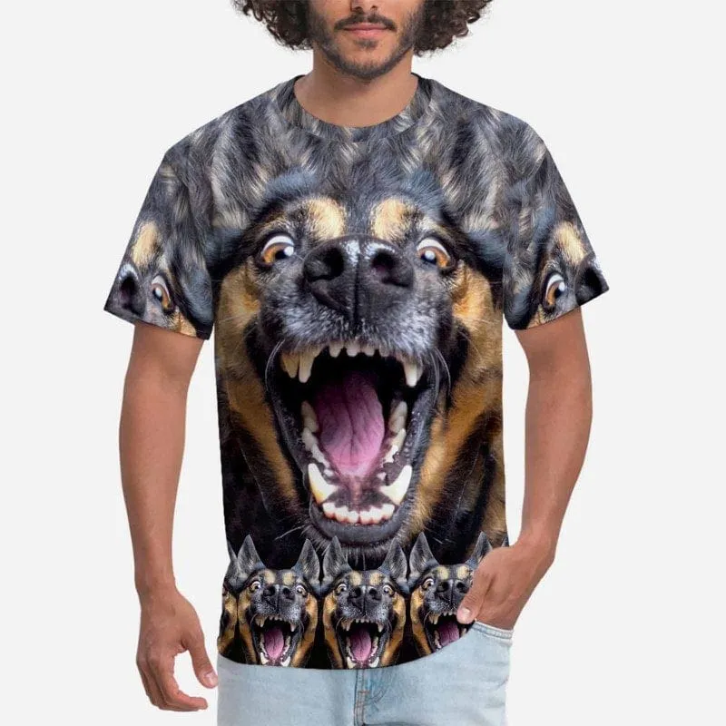 Custom Face Funny Dog Tee Put Your Dog on A Shirt Design Men's All Over Print T-shirt