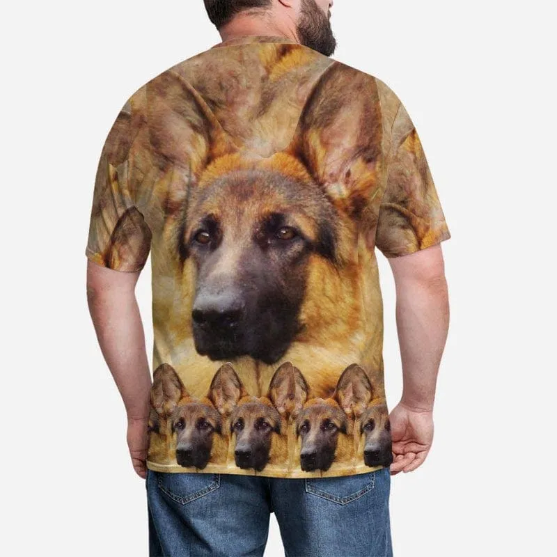 Custom Face Funny Dog Tee Put Your Dog on A Shirt Design Men's All Over Print T-shirt