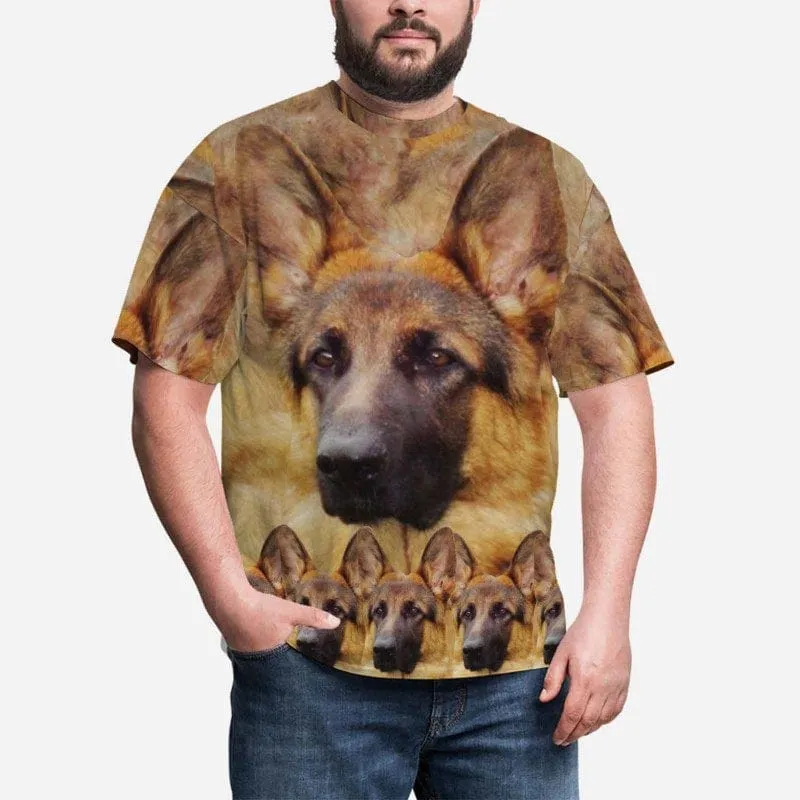 Custom Face Funny Dog Tee Put Your Dog on A Shirt Design Men's All Over Print T-shirt