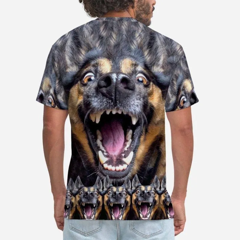 Custom Face Funny Dog Tee Put Your Dog on A Shirt Design Men's All Over Print T-shirt