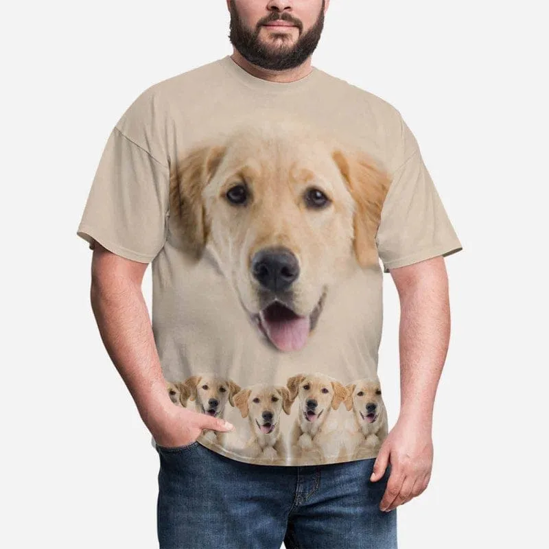 Custom Face Funny Dog Tee Put Your Dog on A Shirt Design Men's All Over Print T-shirt