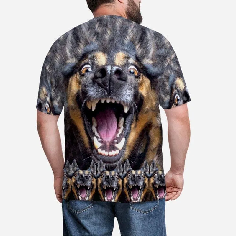 Custom Face Funny Dog Tee Put Your Dog on A Shirt Design Men's All Over Print T-shirt