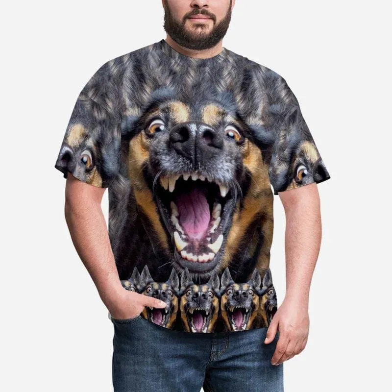 Custom Face Funny Dog Tee Put Your Dog on A Shirt Design Men's All Over Print T-shirt