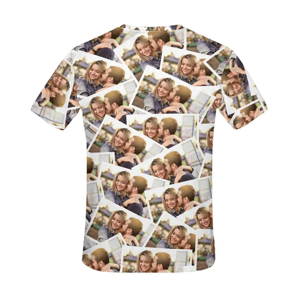 Custom Photo Shirts Couple Memory Men's All Over Print T-shirt with Personalized Pictures
