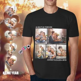 Custom Photo&Text Men's All Over Print T-shirt with Personalized Pictures