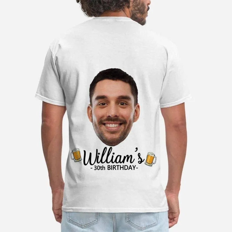 Custom Shirts with Happy Face&Text Men's All Over Print T-shirt for Birthday