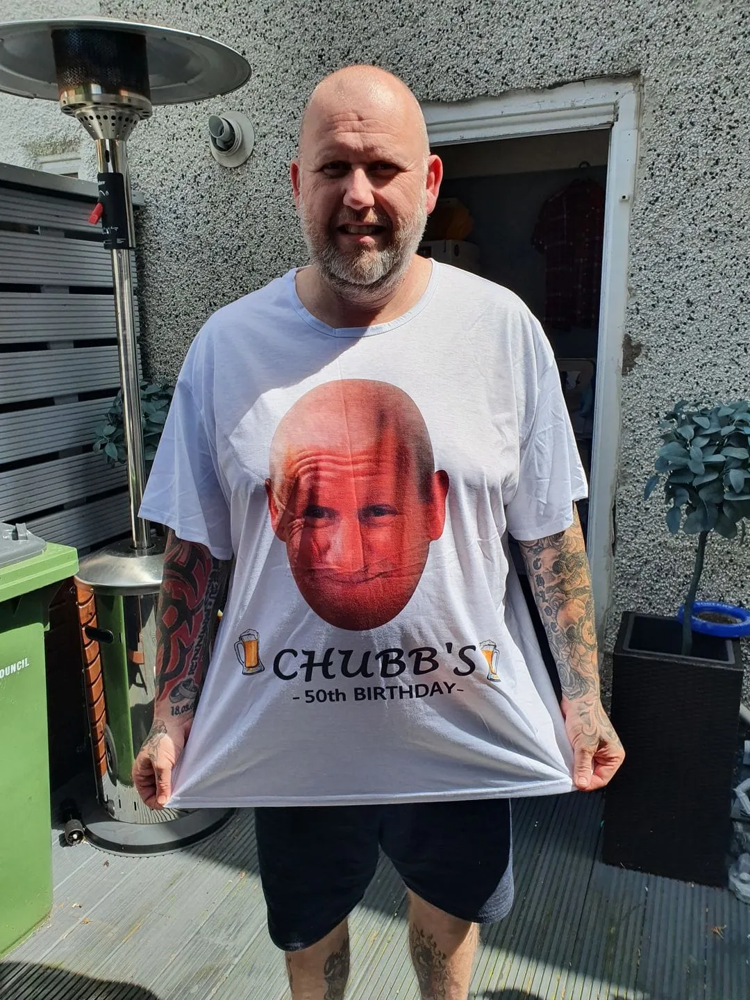 Custom Shirts with Happy Face&Text Men's All Over Print T-shirt for Birthday