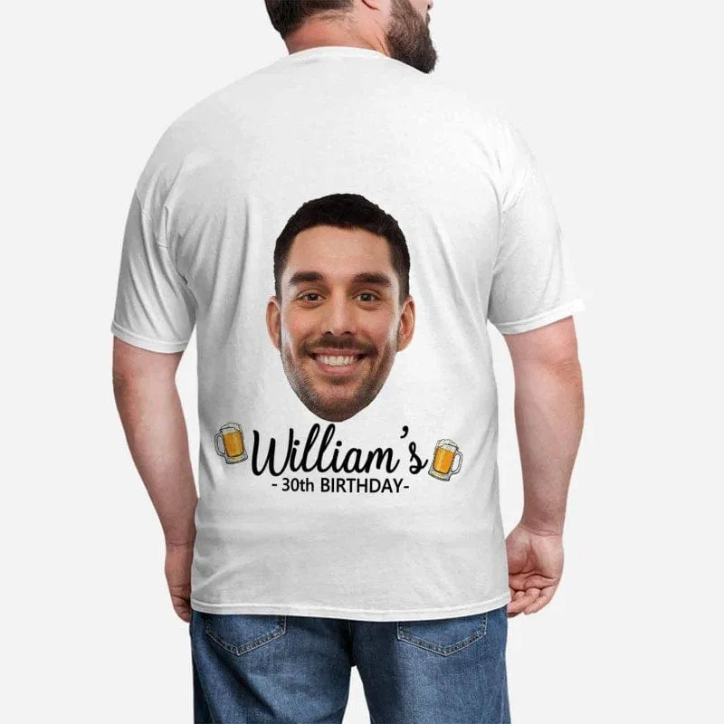 Custom Shirts with Happy Face&Text Men's All Over Print T-shirt for Birthday