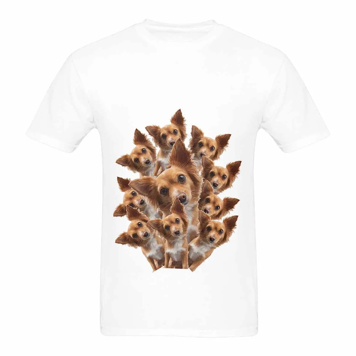 Custom Your Dog on A Shirt White Classic Design Men's All Over Print T-shirt Gift for Him