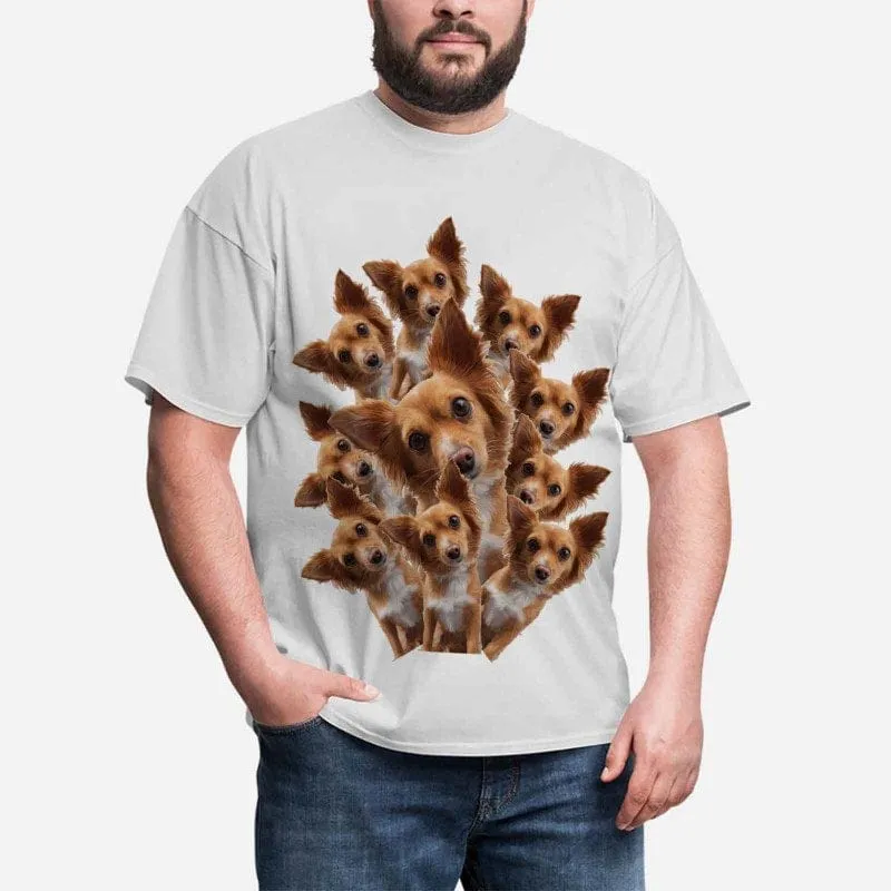 Custom Your Dog on A Shirt White Classic Design Men's All Over Print T-shirt Gift for Him
