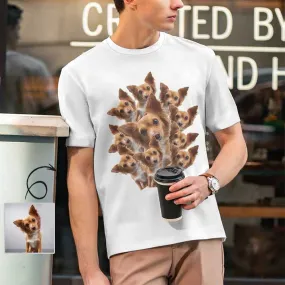 Custom Your Dog on A Shirt White Classic Design Men's All Over Print T-shirt Gift for Him