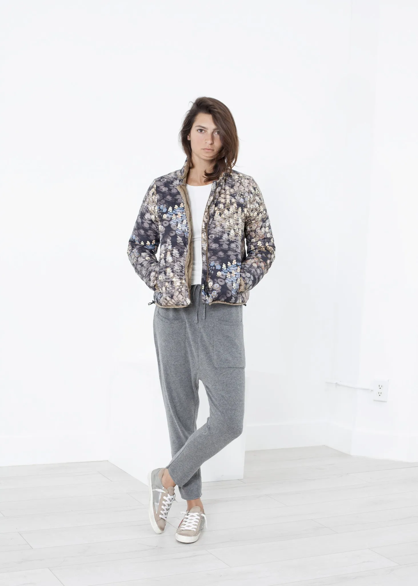 Deione Coat in Graphite Floral - Less Choice