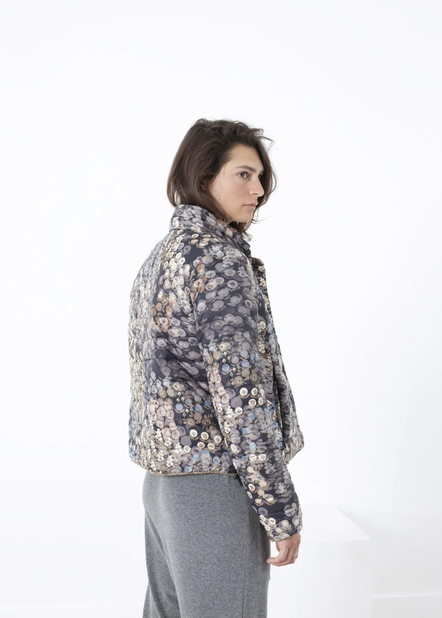 Deione Coat in Graphite Floral - Less Choice