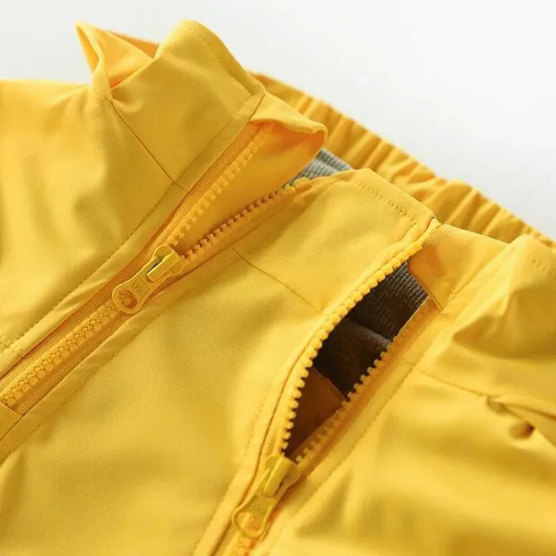 Double-Deck Windproof Inner Polar Fleece Kids Jacket