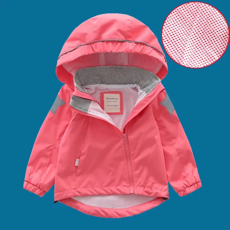 Double-Deck Windproof Inner Polar Fleece Kids Jacket