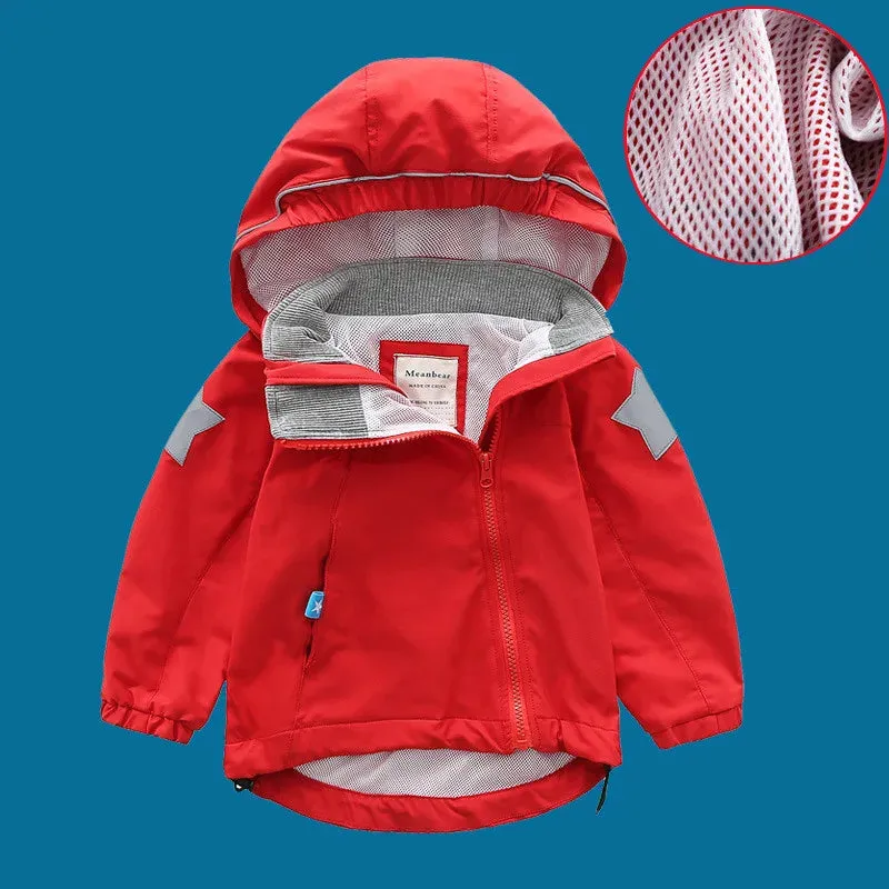 Double-Deck Windproof Inner Polar Fleece Kids Jacket