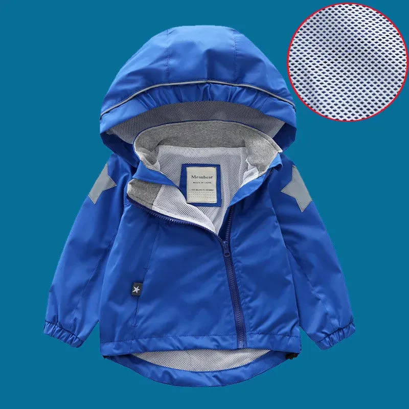 Double-Deck Windproof Inner Polar Fleece Kids Jacket